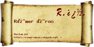 Römer Áron névjegykártya