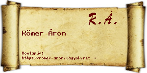 Römer Áron névjegykártya